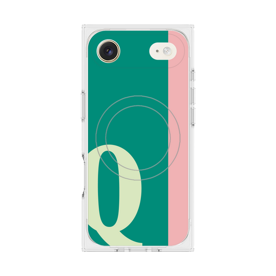 プレミアムスクエアケース with MagSafe［ オリジナル - initial color line - Q green ］