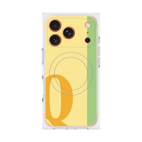 プレミアムスクエアケース with MagSafe［ オリジナル - initial color line - Q yellow ］