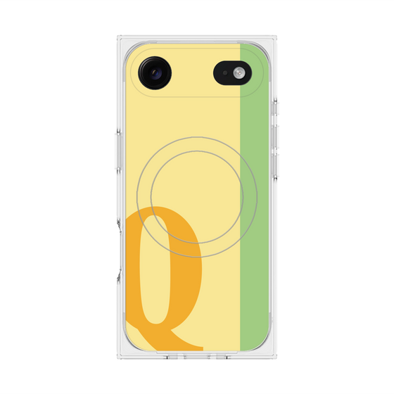 プレミアムスクエアケース with MagSafe［ オリジナル - initial color line - Q yellow ］