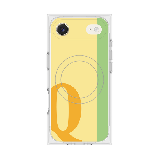 プレミアムスクエアケース with MagSafe［ オリジナル - initial color line - Q yellow ］