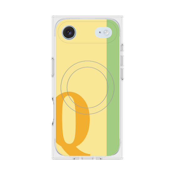プレミアムスクエアケース with MagSafe［ オリジナル - initial color line - Q yellow ］