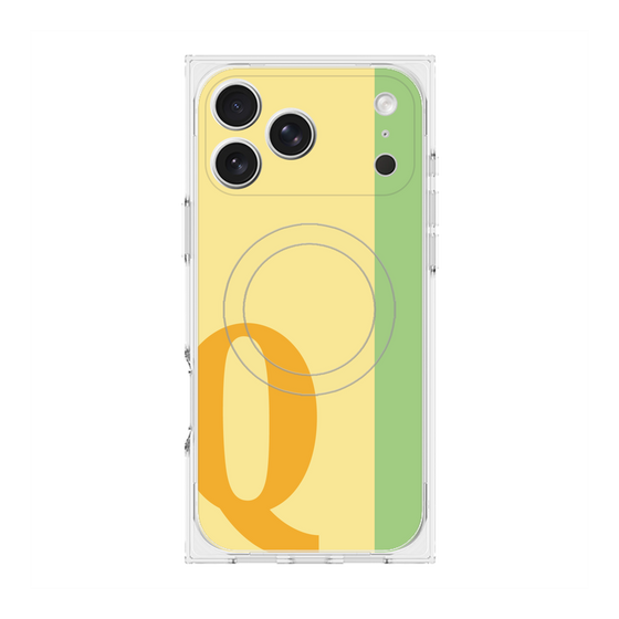 プレミアムスクエアケース with MagSafe［ オリジナル - initial color line - Q yellow ］
