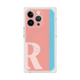 プレミアムスクエアケース with MagSafe［ オリジナル - initial color line - R pink ］