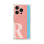 プレミアムスクエアケース with MagSafe［ オリジナル - initial color line - R pink ］