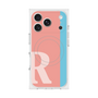 プレミアムスクエアケース with MagSafe［ オリジナル - initial color line - R pink ］