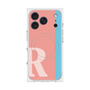 プレミアムスクエアケース with MagSafe［ オリジナル - initial color line - R pink ］