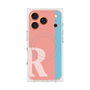 プレミアムスクエアケース with MagSafe［ オリジナル - initial color line - R pink ］
