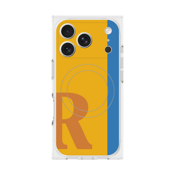 プレミアムスクエアケース with MagSafe［ オリジナル - initial color line - R orange ］