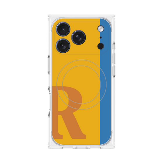 プレミアムスクエアケース with MagSafe［ オリジナル - initial color line - R orange ］
