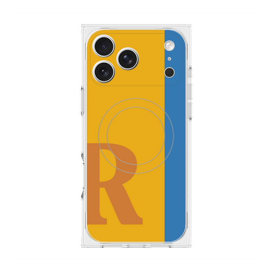 プレミアムスクエアケース with MagSafe［ オリジナル - initial color line - R orange ］