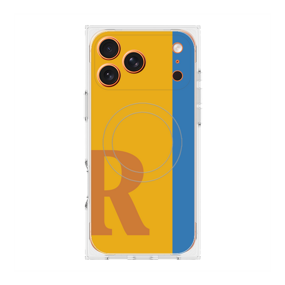 プレミアムスクエアケース with MagSafe［ オリジナル - initial color line - R orange ］