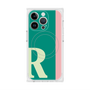 プレミアムスクエアケース with MagSafe［ オリジナル - initial color line - R green ］
