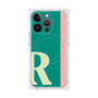 プレミアムスクエアケース with MagSafe［ オリジナル - initial color line - R green ］