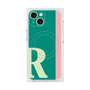 プレミアムスクエアケース with MagSafe［ オリジナル - initial color line - R green ］