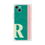 プレミアムスクエアケース with MagSafe［ オリジナル - initial color line - R green ］