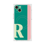 プレミアムスクエアケース with MagSafe［ オリジナル - initial color line - R green ］