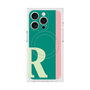 プレミアムスクエアケース with MagSafe［ オリジナル - initial color line - R green ］