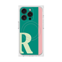 プレミアムスクエアケース with MagSafe［ オリジナル - initial color line - R green ］