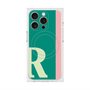 プレミアムスクエアケース with MagSafe［ オリジナル - initial color line - R green ］