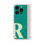 プレミアムスクエアケース with MagSafe［ オリジナル - initial color line - R green ］