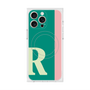 プレミアムスクエアケース with MagSafe［ オリジナル - initial color line - R green ］