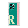プレミアムスクエアケース with MagSafe［ オリジナル - initial color line - R green ］