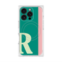 プレミアムスクエアケース with MagSafe［ オリジナル - initial color line - R green ］