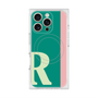 プレミアムスクエアケース with MagSafe［ オリジナル - initial color line - R green ］
