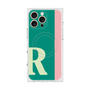 プレミアムスクエアケース with MagSafe［ オリジナル - initial color line - R green ］