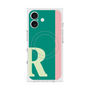 プレミアムスクエアケース with MagSafe［ オリジナル - initial color line - R green ］