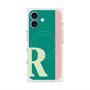 プレミアムスクエアケース with MagSafe［ オリジナル - initial color line - R green ］