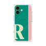 プレミアムスクエアケース with MagSafe［ オリジナル - initial color line - R green ］