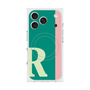 プレミアムスクエアケース with MagSafe［ オリジナル - initial color line - R green ］