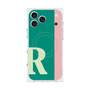 プレミアムスクエアケース with MagSafe［ オリジナル - initial color line - R green ］