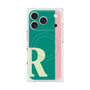 プレミアムスクエアケース with MagSafe［ オリジナル - initial color line - R green ］