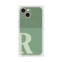 プレミアムスクエアケース with MagSafe［ オリジナル - initial two tone - R green ］