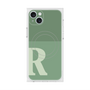 プレミアムスクエアケース with MagSafe［ オリジナル - initial two tone - R green ］