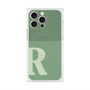 プレミアムスクエアケース with MagSafe［ オリジナル - initial two tone - R green ］