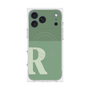 プレミアムスクエアケース with MagSafe［ オリジナル - initial two tone - R green ］