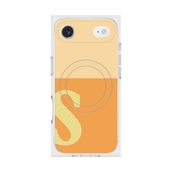プレミアムスクエアケース with MagSafe［ オリジナル - initial two tone - S orange ］
