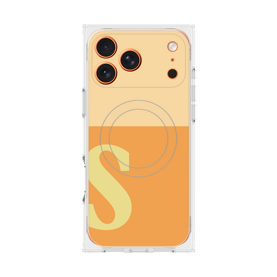 プレミアムスクエアケース with MagSafe［ オリジナル - initial two tone - S orange ］