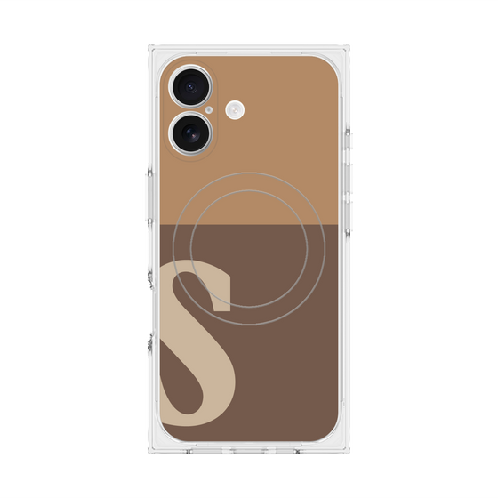 プレミアムスクエアケース with MagSafe［ オリジナル - initial two tone - S brown ］