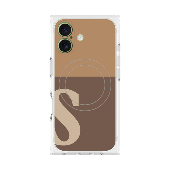 プレミアムスクエアケース with MagSafe［ オリジナル - initial two tone - S brown ］
