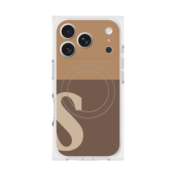 プレミアムスクエアケース with MagSafe［ オリジナル - initial two tone - S brown ］
