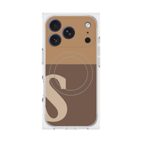 プレミアムスクエアケース with MagSafe［ オリジナル - initial two tone - S brown ］