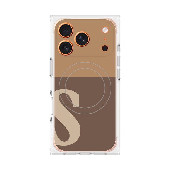 プレミアムスクエアケース with MagSafe［ オリジナル - initial two tone - S brown ］