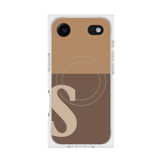 プレミアムスクエアケース with MagSafe［ オリジナル - initial two tone - S brown ］