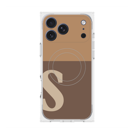 プレミアムスクエアケース with MagSafe［ オリジナル - initial two tone - S brown ］