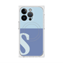 プレミアムスクエアケース with MagSafe［ オリジナル - initial two tone - S blue ］