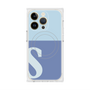 プレミアムスクエアケース with MagSafe［ オリジナル - initial two tone - S blue ］